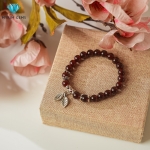 Vòng tay Garnet mix charm bạc